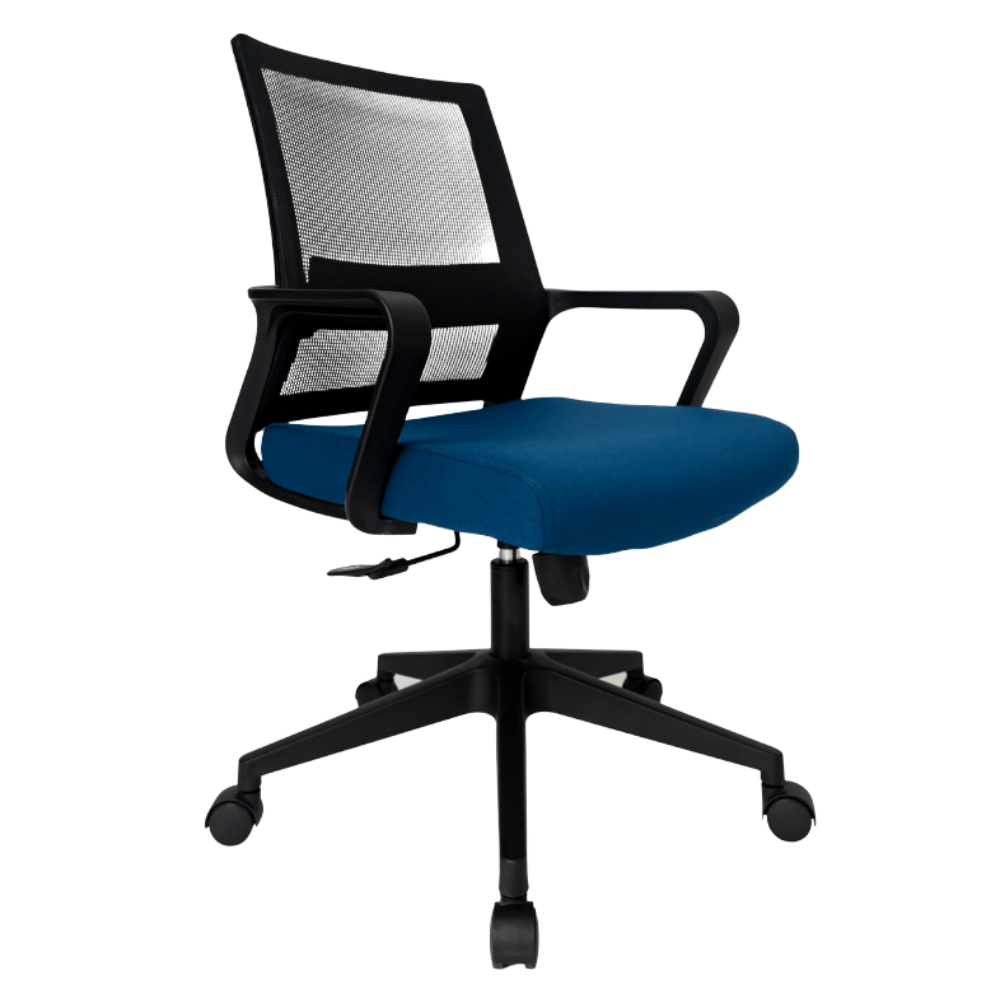 Silla De Oficina Operativa - GERSA E - 17501 - Negro - Respaldo En Malla y Asiento Tapizado - E-17501 - GERSA - NOGAL BEAT - Sillas de oficina