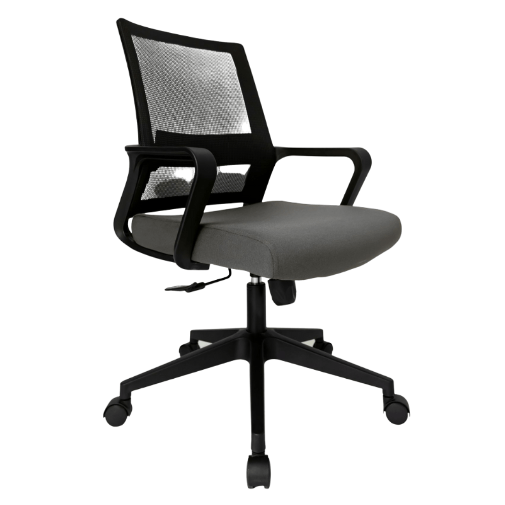 Silla De Oficina Operativa - GERSA E - 17501 - Negro - Respaldo En Malla y Asiento Tapizado - E-17501 - GERSA - NOGAL BEAT - Sillas de oficina