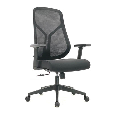 Silla de Oficina Operativa - OFFIHO BRINDISI - Negro - Respaldo en Malla y Asiento Tapizado - BRINDISI - OFFIHO - NOGAL BEAT - Sillas de Oficina