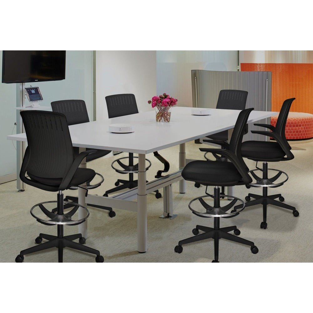 Silla de Oficina Operativa - OFFIHO WHALE OHE-100 - Negra - Respaldo en Malla y Asiento Tapizado - OHE-100Negro - OFFIHO - NOGAL BEAT - Silla Operativa