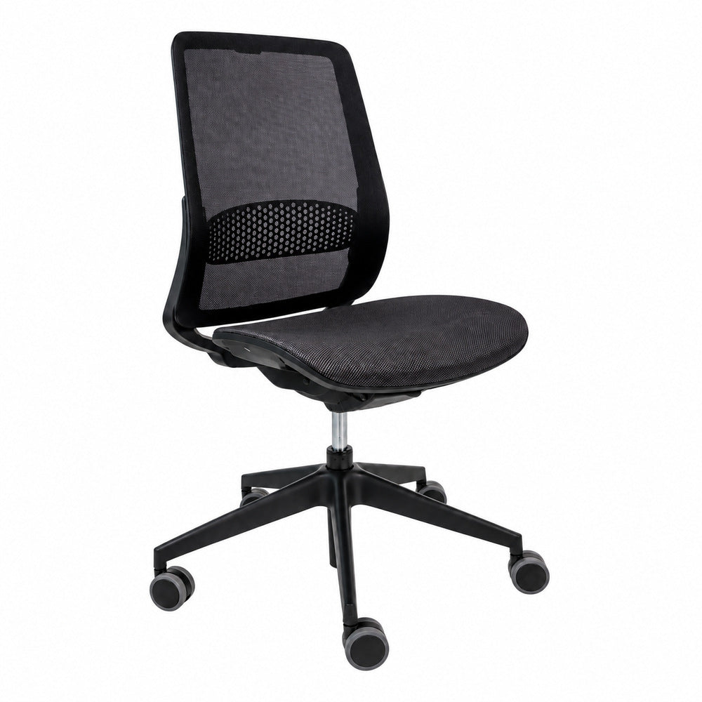 Silla de Oficina Operativa Reclinable - REQUIEZ NOA RS-7247 - Negra - Respaldo y Asiento en Mesh
