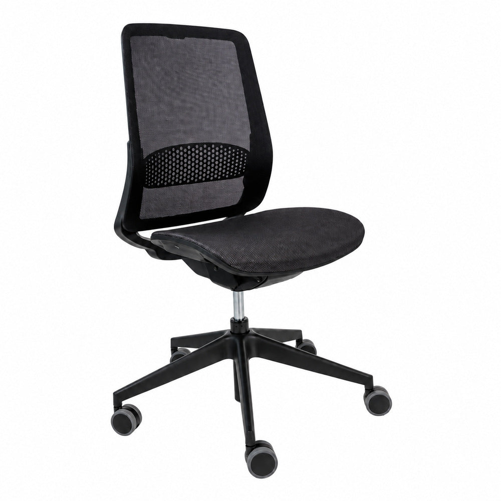 Silla de Oficina Operativa Reclinable - REQUIEZ NOA RS-7247 - Negra - Respaldo y Asiento en Mesh