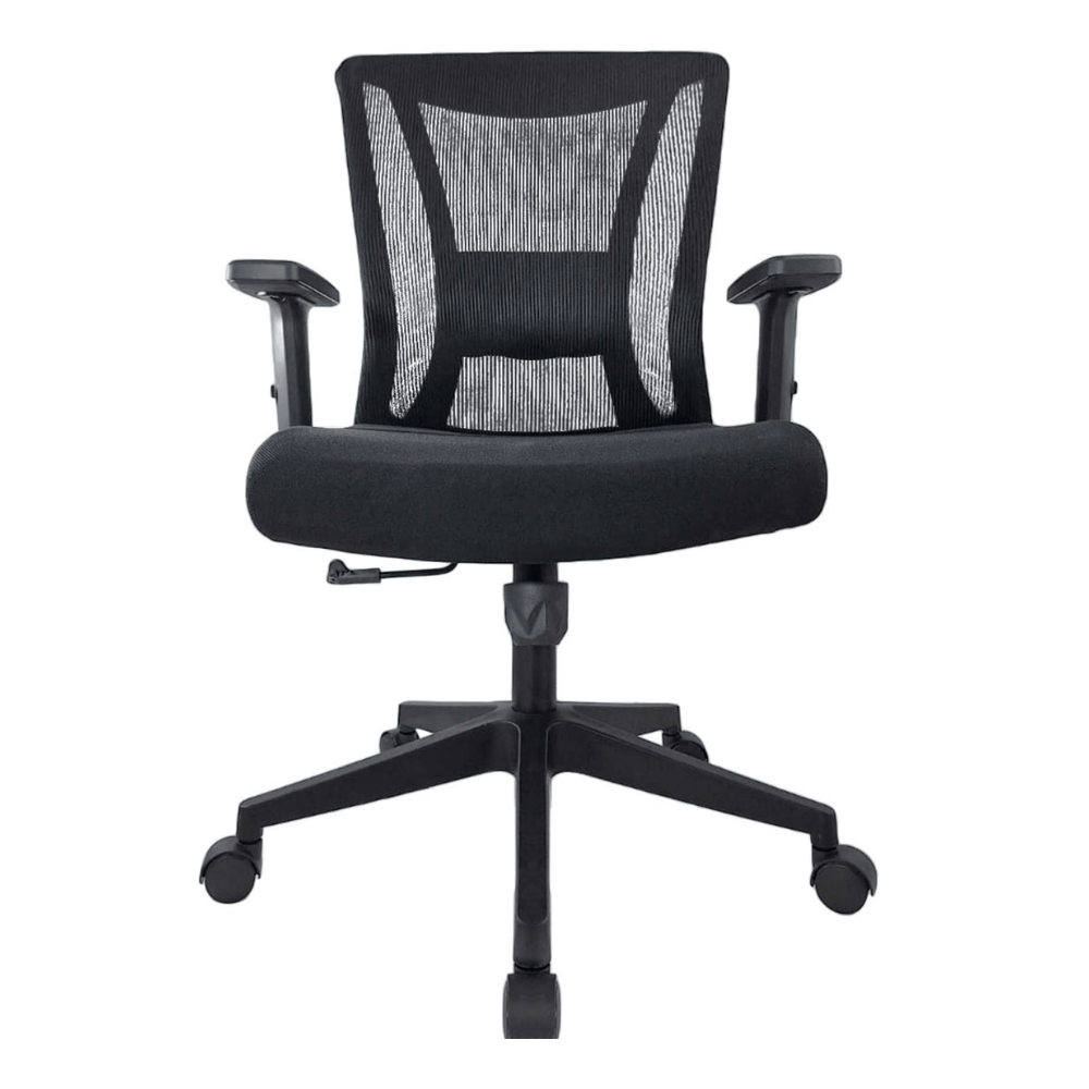 Silla De Oficina Operativa Soporte Lumbar - MIKO - Negro - Respaldo En Malla y Asiento Tapizado - Miko - GERSA - NOGAL BEAT - Sillas de Oficina