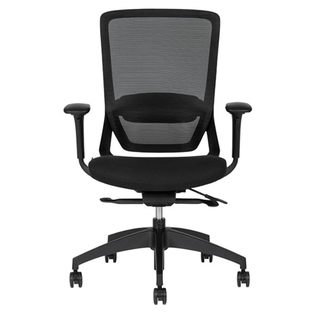 Silla de Oficina Operativa - TECHNO SOUL EXPRESS BLACK RESPALDO BAJO - Negro - Respaldo en Malla y Asiento Tapizado - Soul Express Black Respaldo Bajo - Techno - NOGAL BEAT - Silla Operativa