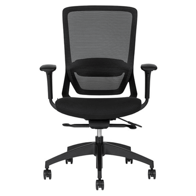 Silla de Oficina Operativa - TECHNO SOUL EXPRESS BLACK RESPALDO BAJO - Negro - Respaldo en Malla y Asiento Tapizado - Soul Express Black Respaldo Bajo - Techno - NOGAL BEAT - Silla Operativa