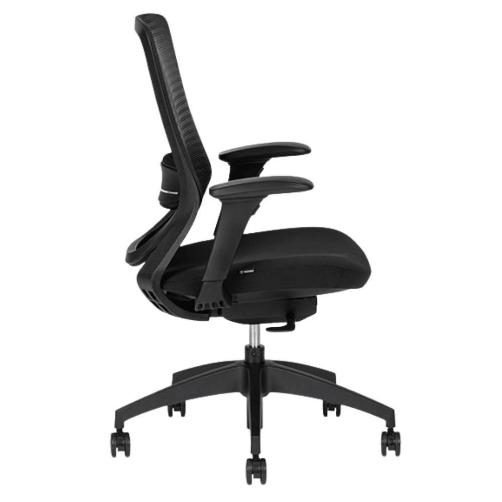 Silla de Oficina Operativa - TECHNO SOUL EXPRESS BLACK RESPALDO BAJO - Negro - Respaldo en Malla y Asiento Tapizado - Soul Express Black Respaldo Bajo - Techno - NOGAL BEAT - Silla Operativa