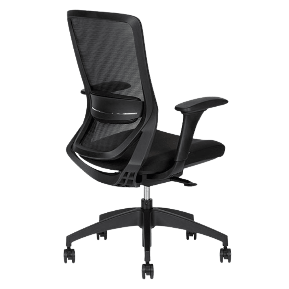 Silla de Oficina Operativa - TECHNO SOUL EXPRESS BLACK RESPALDO BAJO - Negro - Respaldo en Malla y Asiento Tapizado - Soul Express Black Respaldo Bajo - Techno - NOGAL BEAT - Silla Operativa