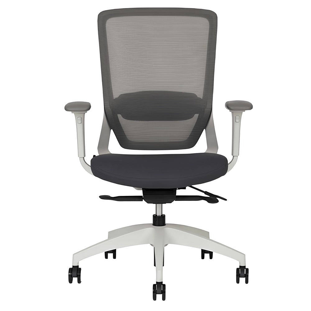 Silla de Oficina Operativa - TECHNO SOUL EXPRESS WHITE RESPALDO BAJO - Blanca - Respaldo en Malla y Asiento Tapizado - Soul Express White Respaldo Bajo - Techno - NOGAL BEAT - Silla Operativa