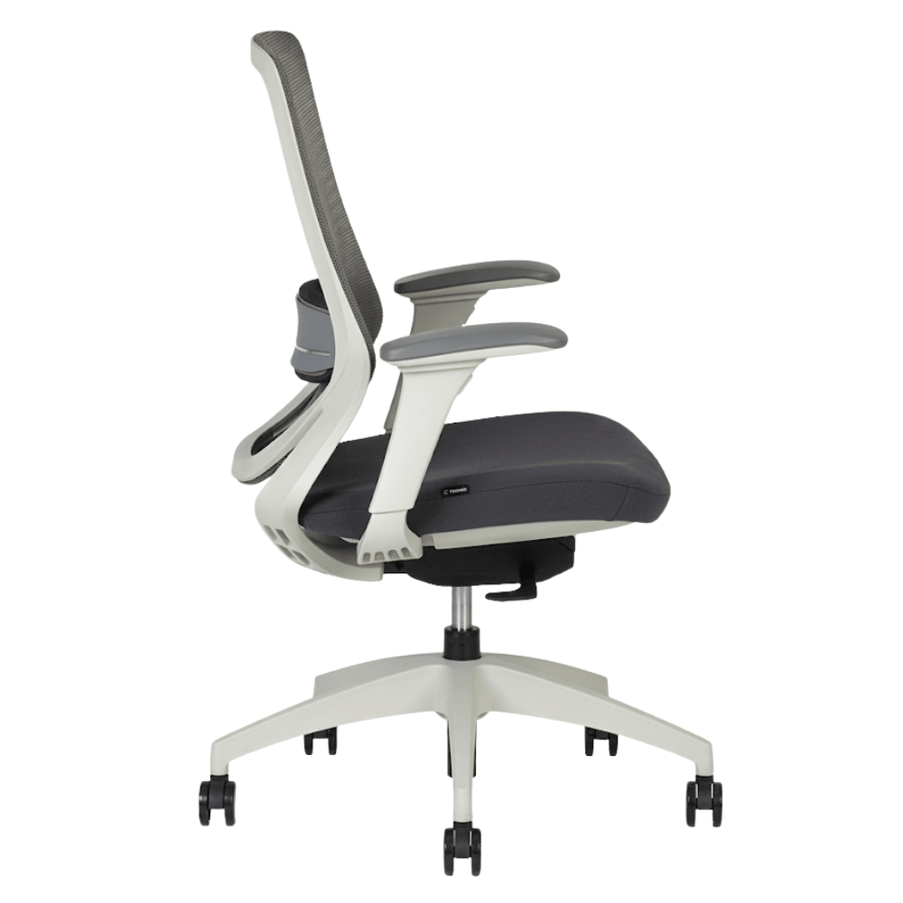 Silla de Oficina Operativa - TECHNO SOUL EXPRESS WHITE RESPALDO BAJO - Blanca - Respaldo en Malla y Asiento Tapizado - Soul Express White Respaldo Bajo - Techno - NOGAL BEAT - Silla Operativa