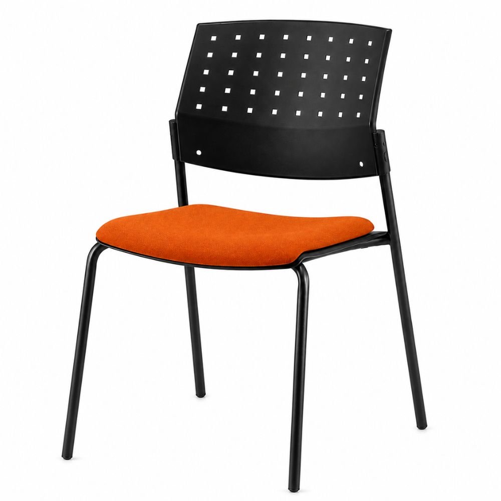 Silla de Oficina para Recepción Asiento Tapizado - LABENZE ARETA 106-00203 - Varios Colores - Patas Tubular Negro - 106-00203 - Labenze - NOGAL BEAT - Silla de Visita