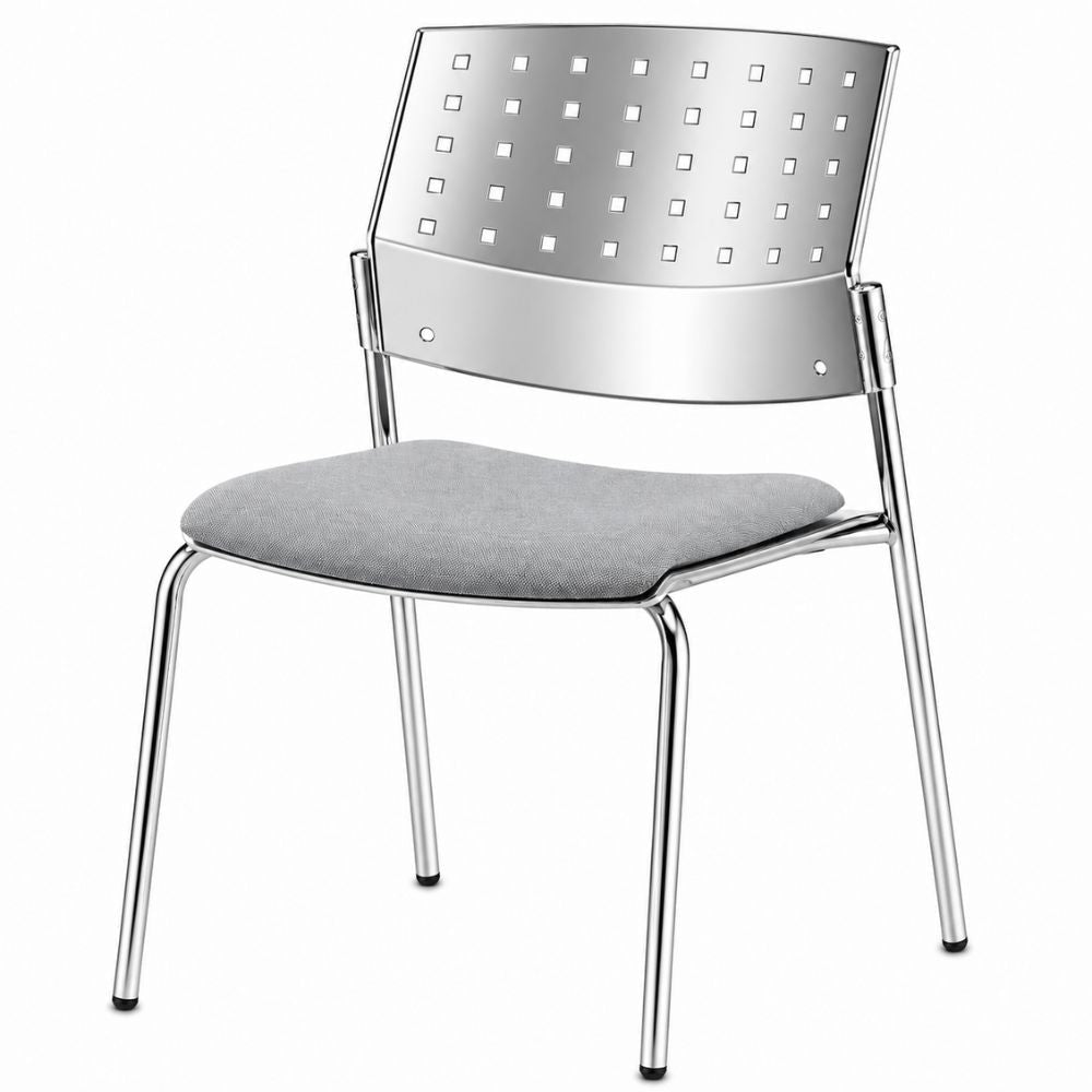 Silla de Oficina para Recepción Asiento Tapizado - LABENZE ARETA 1106-00223 - Varios Colores - Patas Tubular Cromado - 106-00223 - Labenze - NOGAL BEAT - Silla de Visita
