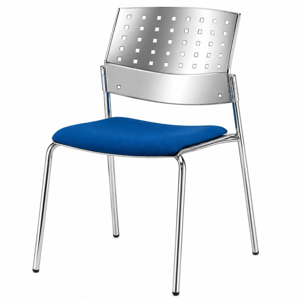 Silla de Oficina para Recepción Asiento Tapizado - LABENZE ARETA 1106-00223 - Varios Colores - Patas Tubular Cromado - 106-00223 - Labenze - NOGAL BEAT - Silla de Visita