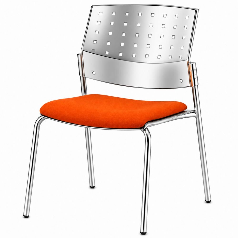 Silla de Oficina para Recepción Asiento Tapizado - LABENZE ARETA 1106-00223 - Varios Colores - Patas Tubular Cromado - 106-00223 - Labenze - NOGAL BEAT - Silla de Visita