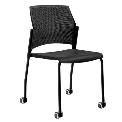 Silla de Oficina Respaldo Multiperforado - LABENZE REPLAY 106-0600R - Varios Colores - Tubular Negro y Apilable - 106-0600R - Labenze - NOGAL BEAT - Silla de Visita