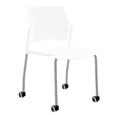 Silla de Oficina Respaldo Multiperforado - LABENZE REPLAY 106-0610r - Varios Colores - Patas Tubular Gris sin Brazos - 106-0610R - Labenze - NOGAL BEAT - Silla de Visita