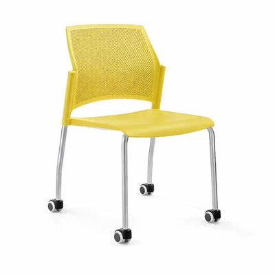 Silla de Oficina Respaldo Multiperforado - LABENZE REPLAY 106 - 0620r - Varios Colores - Patas Tubular Cromo sin Brazos - 106-0620r - Labenze - NOGAL BEAT - Sillas de Oficina