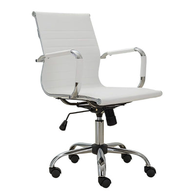 Silla de Oficina Secretarial - ALBAR GA - 002 BL - Blanco - Asiento y Respaldo Tapizado - GA-002 BL - ALBAR - NOGAL BEAT - Sillas de Oficina