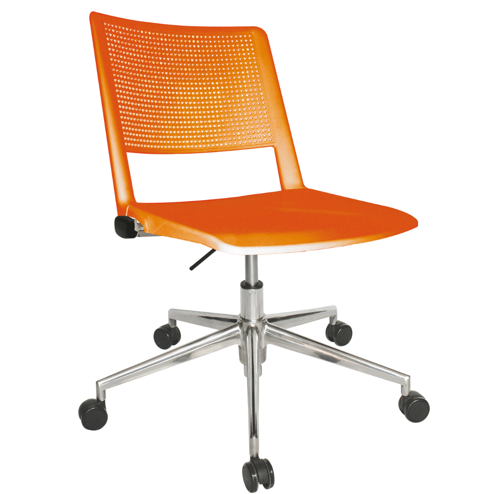 Silla de Oficina Secretarial Ergonómica - OFFIHO REVOLUTION OHS - 86AL - Kit Cromado - OHS-86AL - OFFIHO - NOGAL BEAT - Sillas de oficina