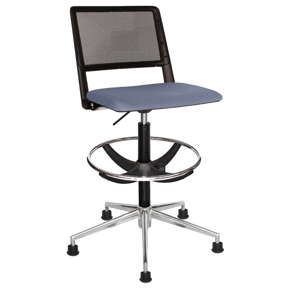 Silla de Oficina Secretarial - OFFIHO REVOLUTION OHS - 85al - Varios Colores - Respaldo en Malla y Asiento Tapizado - OHS-85AL KIT CROMADO - OFFIHO - NOGAL BEAT - Sillas de oficina