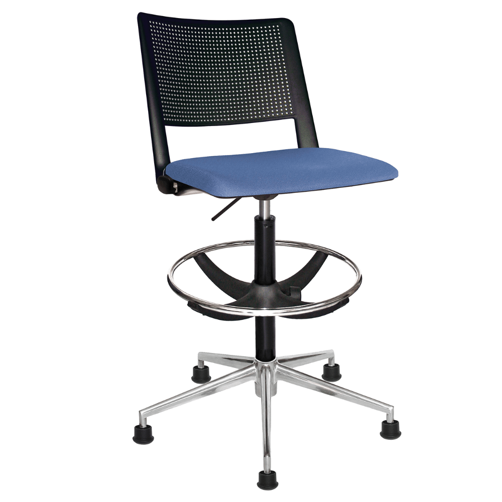 Silla de Oficina Secretarial - OFFIHO REVOLUTION OHS - 87AL - Kit Cromado - Asiento Tapizado - OHS-87AL KIT CROMADO - OFFIHO - NOGAL BEAT - Sillas de oficina