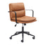 Silla de Oficina Secretarial para Home Office - ZUO BIRAO - Varios Colores - Asiento y Respaldo Tapizados en Piel Sintética - 110438 - Zuo - NOGAL BEAT - Silla Secretarial