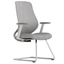 Silla de visita ALBAR AC-40V con respaldo en malla ajustable, asiento tapizado, brazos y base trineo.