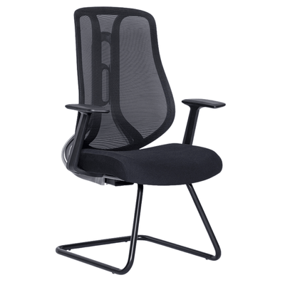Silla De Oficina Visita - ALBAR AC-40V - Varios Colores - Asiento y Respaldo Tapizado - AC-40V NE - ALBAR - NOGAL BEAT - Silla de Visita