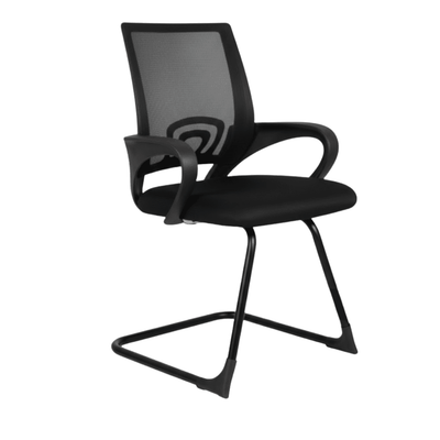 Silla De Oficina Visita - ALBAR LK - 16 - Negro - Respaldo En Malla y Asiento Tapizado - LK-16 NE - ALBAR - NOGAL BEAT - Sillas de Oficina