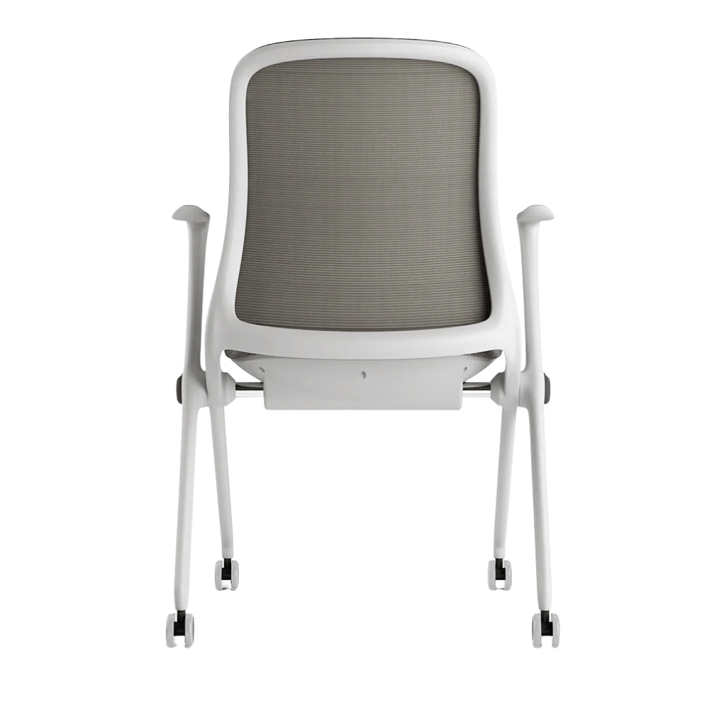 Silla de Oficina Visita Ergonómica - OFFIHO BLACK ARA OHV - 17 BLANCO - Asiento Tapizado y Respaldo en Malla - OHV-17 Blanco - OFFIHO - NOGAL BEAT - Sillas de Oficina
