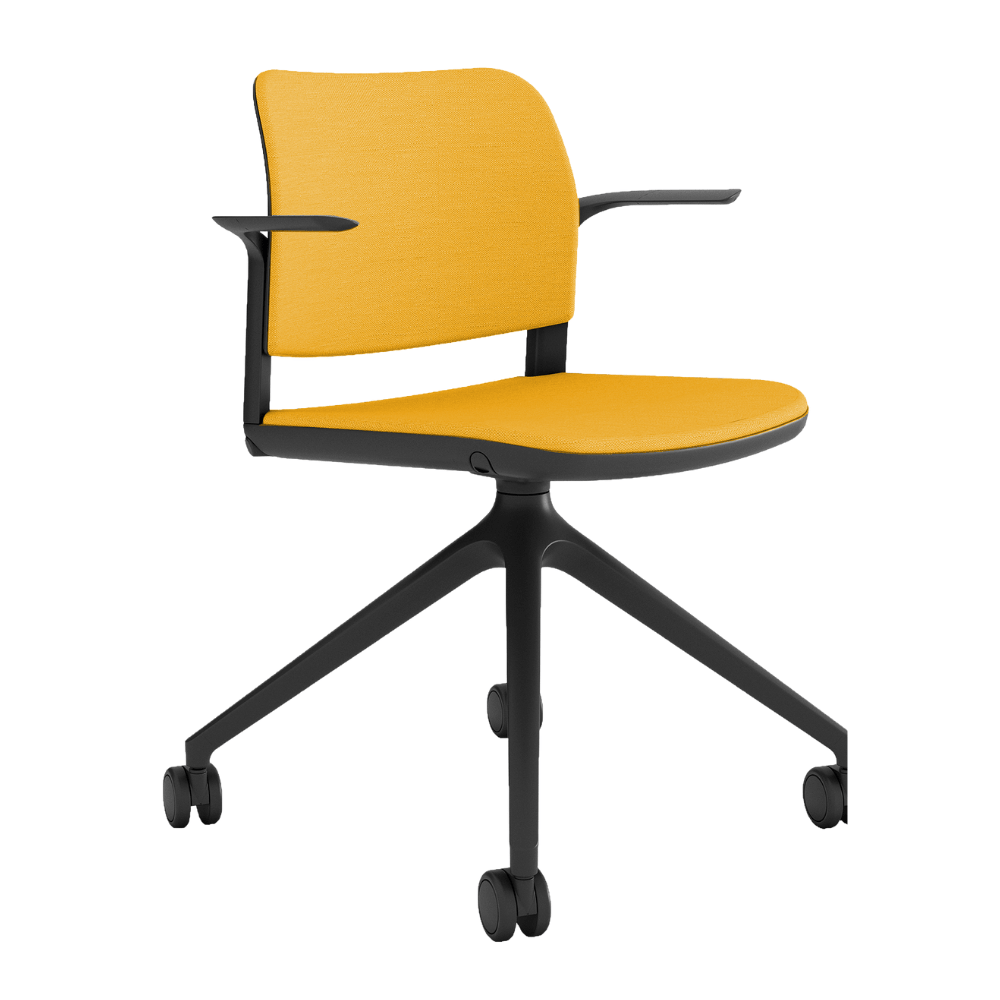Silla de Oficina Visita Ergonómica - OFFIHO CIAO OHS - 12 negro - Asiento y Respaldo Tapizados - OHS - 12B negro - OFFIHO - NOGAL BEAT - Sillas de Oficina