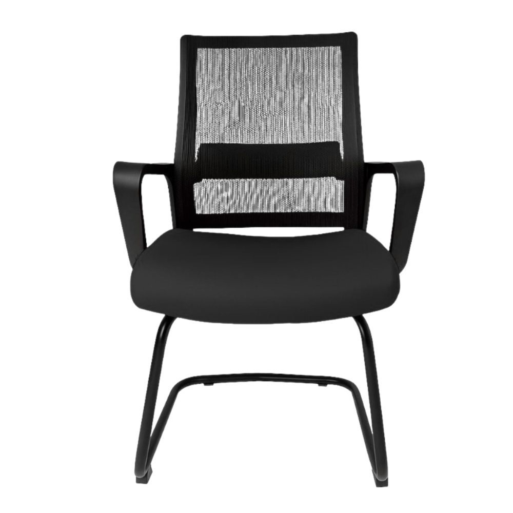 Silla De Oficina Visita - GERSA E - 17553 - Negro - Respaldo En Malla y Asiento Tapizado - E-17553 - GERSA - NOGAL BEAT - Sillas de oficina