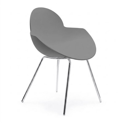 Silla de Oficina Visita - INFINITI COOKIE 4 PATAS - Varios Colores - Asiento y Respaldo en Polipropileno - 110-22200 BASE CROMO - Infiniti - NOGAL BEAT - Silla de Visita