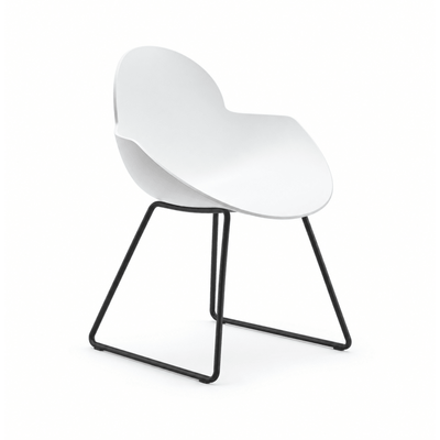 Silla de Oficina Visita - INFINITI COOKIE TRINEO - Varios Colores - Asiento y Respaldo en Polipropileno - Base Trineo - 110-2221S BASE NEGRA - Infiniti - NOGAL BEAT - Silla de Visita