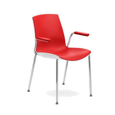 Silla de Oficina Visita - INFINITI NOW - Con Brazos - Varios Colores - Asiento y Respaldo en Polipropileno - 110-1120B-ROJ-ESP - Infiniti - NOGAL BEAT - Silla de Visita