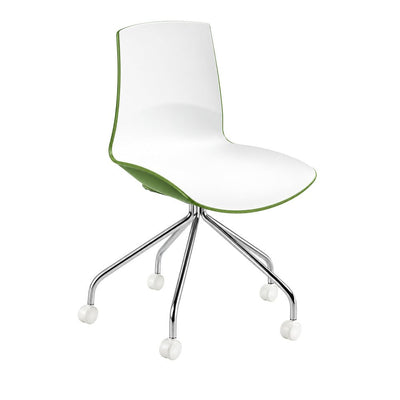 Silla de Oficina Visita - INFINITI NOW RODAJAS - Sin Brazos - Asiento y Respaldo en Polipropileno - 110-1120S-VDE-ESP - Infiniti - NOGAL BEAT - Silla de Visita