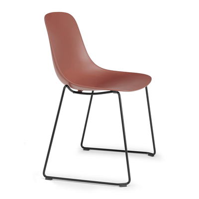 Silla de Oficina Visita - INFINITI PURE LOOP MONO TRINEO - Varios Colores - Asiento y Respaldo en Tecnopolímero - Base Trineo - 110-5920S BASE CROMO - Infiniti - NOGAL BEAT - Silla de Visita