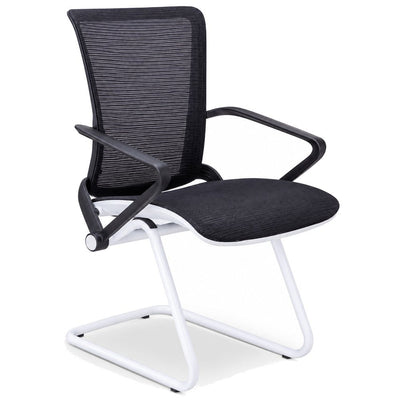 Silla de Oficina Visita Staff Base Trineo - REQUIEZ STAFF RM-9011 102-09011 - Color Único - Respaldo en Mesh Negro con Base de Trineo - 102-09011-00-ESP - Requiez - NOGAL BEAT - Silla de Visita