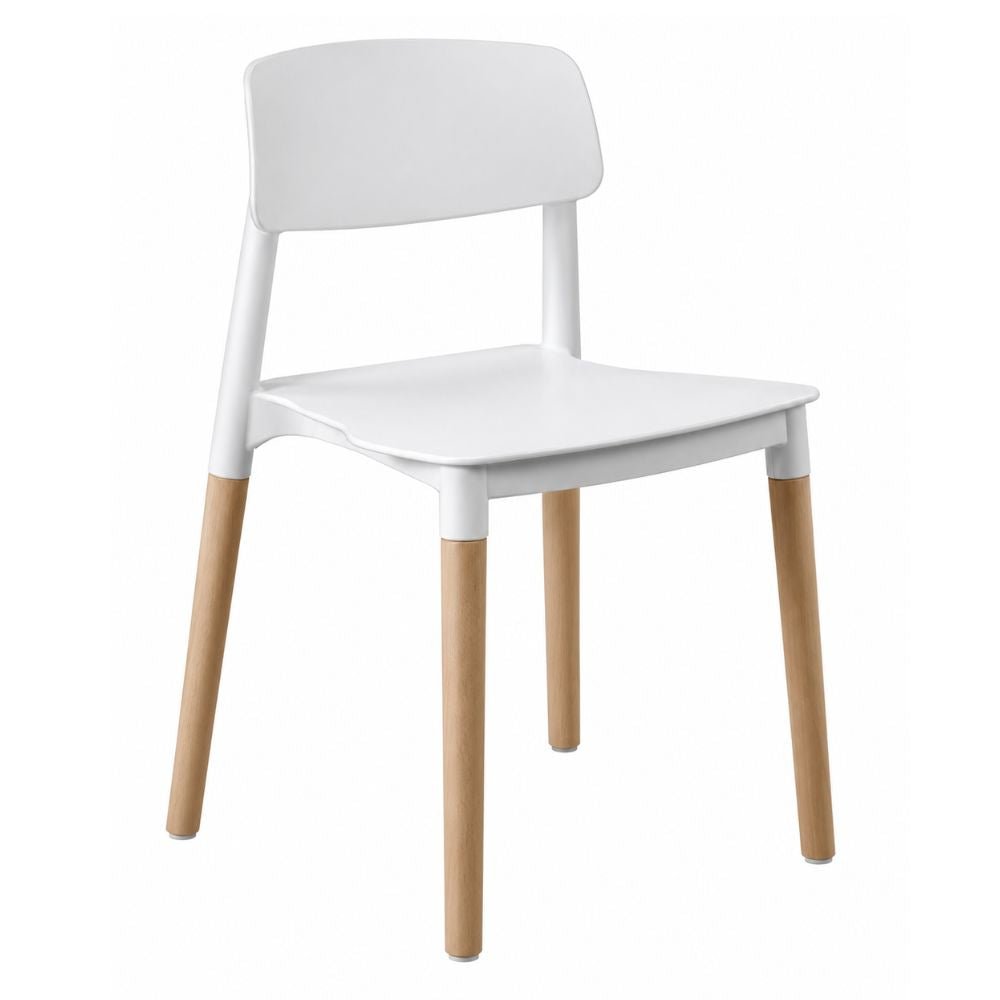 Silla de Terraza para Áreas de Estar - NOGAL BEAT LARISA - Blanco - Madera Haya y Polipropileno - SILLA LARISA Blanco - CAMCO - NOGAL BEAT - Silla de Terraza