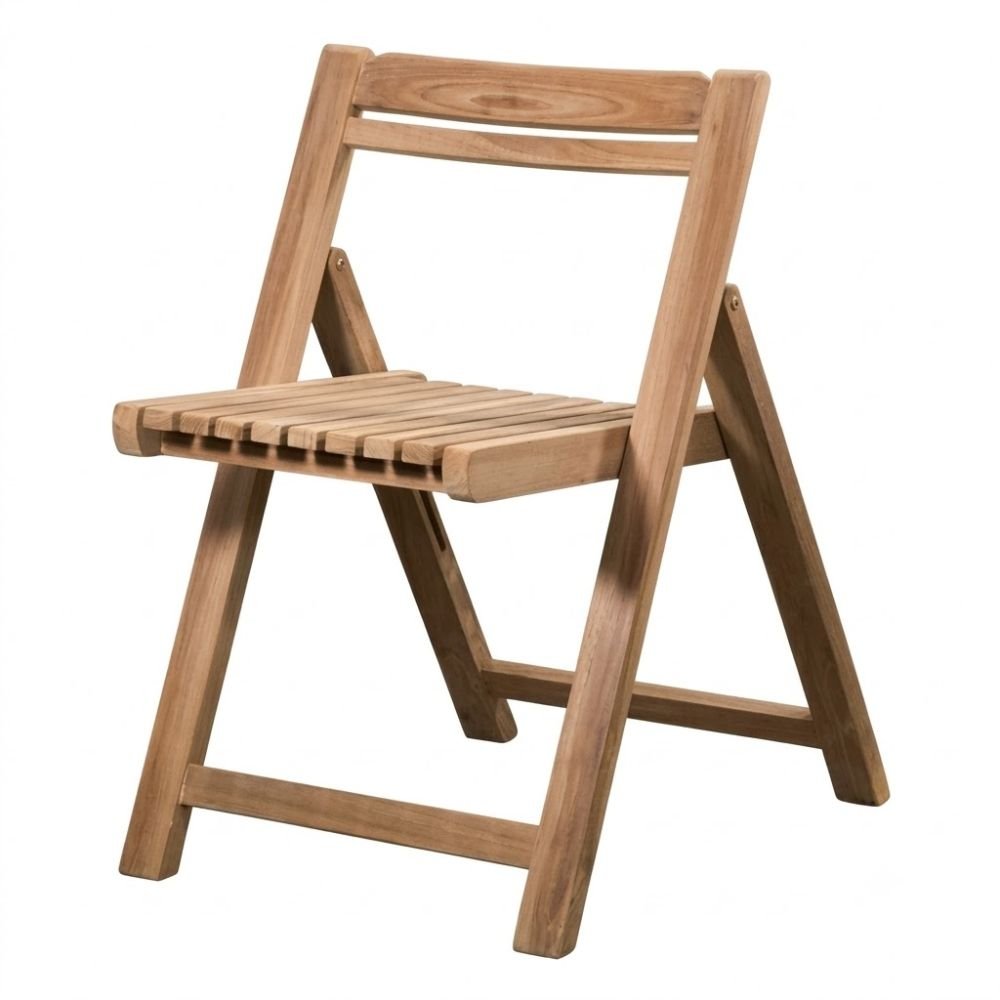 Silla de Terraza para Hotel - NOGAL BEAT BALCONY - Natural - Madera Teca - SILLA BALCONY Natural - CAMCO - NOGAL BEAT - Silla de Terraza