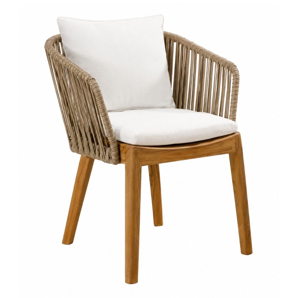 Silla de Terraza para Hotel - NOGAL BEAT FERMANAG - Banana - Madera Teca y Polyrattan - SILLA FERMANAG Banana - CAMCO - NOGAL BEAT - Silla de Terraza
