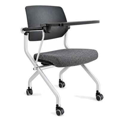 Silla de Training con Paleta para Aula y Capacitación - REQUIEZ RE-675 101-00675 - Gris - Base de 4 Puntas con Paleta Abatible - 101-00675-01-ESP - Requiez - NOGAL BEAT - Silla de Visita