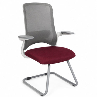 Silla de Visita para Recepción - GEBESA VERA - Asiento Tapizado en Tela - GDOH111VDOG - GEBESA - NOGAL BEAT - Silla de Visita