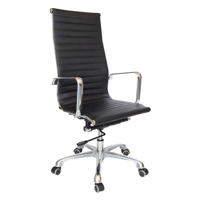 Silla Ejecutiva de Despacho - GEBESA GOETZ - Negro - Respaldo Alto y Asiento Tapizado en Vinipiel - GDOH205N - GEBESA - NOGAL BEAT - Silla Ejecutiva