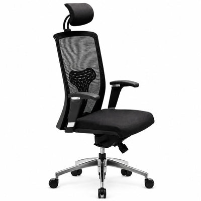 Silla Ejecutiva de Oficina Directiva - GEBESA GANT - Negro - Respaldo en Malla y Asiento Tapizado en Tela - GDN600TZ00 - GEBESA - NOGAL BEAT - Silla Ejecutiva