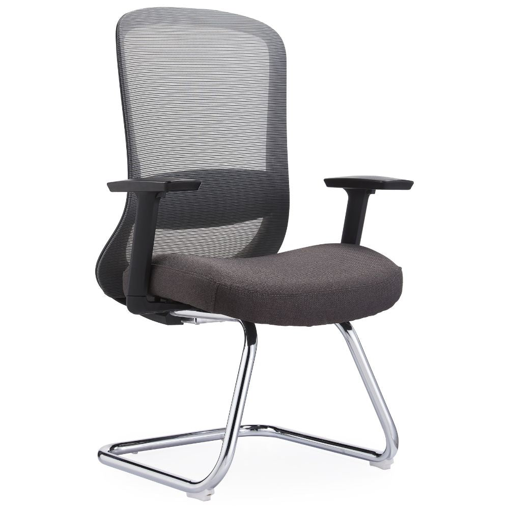 SILLA GERSA CATHY - C TRINEO CROMADO | Silla de Visita | Asiento Poliuretano | Mesh Sense | Base Trineo Cromado | Interior - CATHY - C TRINEO CROMADO - GERSA - NOGAL BEAT - Sillas de oficina