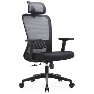 SILLA GERSA FENT ALTO | Silla Gerencial | Respaldo Malla | Cabecera | Brazos | Asiento Poliuretano | Base Nylon | Rodajas | Interior - Fent Alto - GERSA - NOGAL BEAT - Sillas de oficina