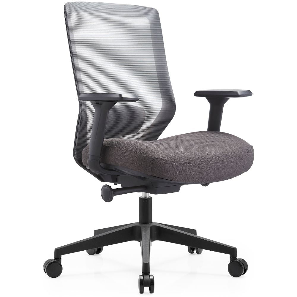 SILLA GERSA MILU - B NYLON | Silla Operativa Baja para Oficina | Base Estrella Rodajas | Poliuretano Inyectado | Interior - MILU - B NYLON - GERSA - NOGAL BEAT - Sillas de oficina