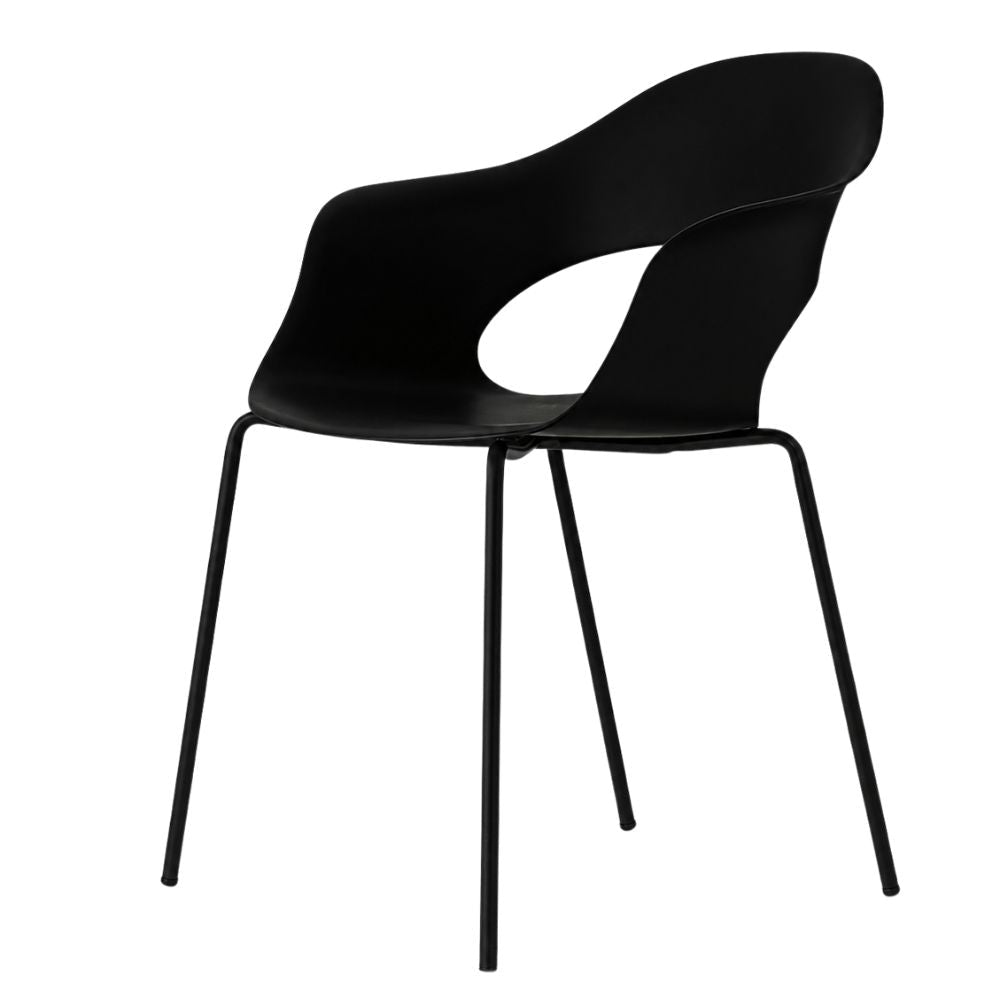 Silla - LABENZE LADY B 155-22100 - Varios Colores - Patas Tubular Acero Negro y Apilable - 155-22100 - Labenze - NOGAL BEAT - Silla Comercial Interior