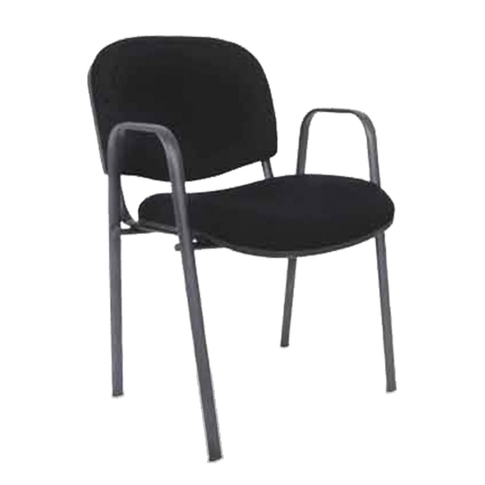 SILLA NOGAL BEAT A - 140 | Silla Visitante | Estructura Metal Brazos | Respaldo Asiento Tapizados | Hule Espuma | Polipropileno | Tapones | Interior - A - 140 - ALBAR - NOGAL BEAT - Sillas