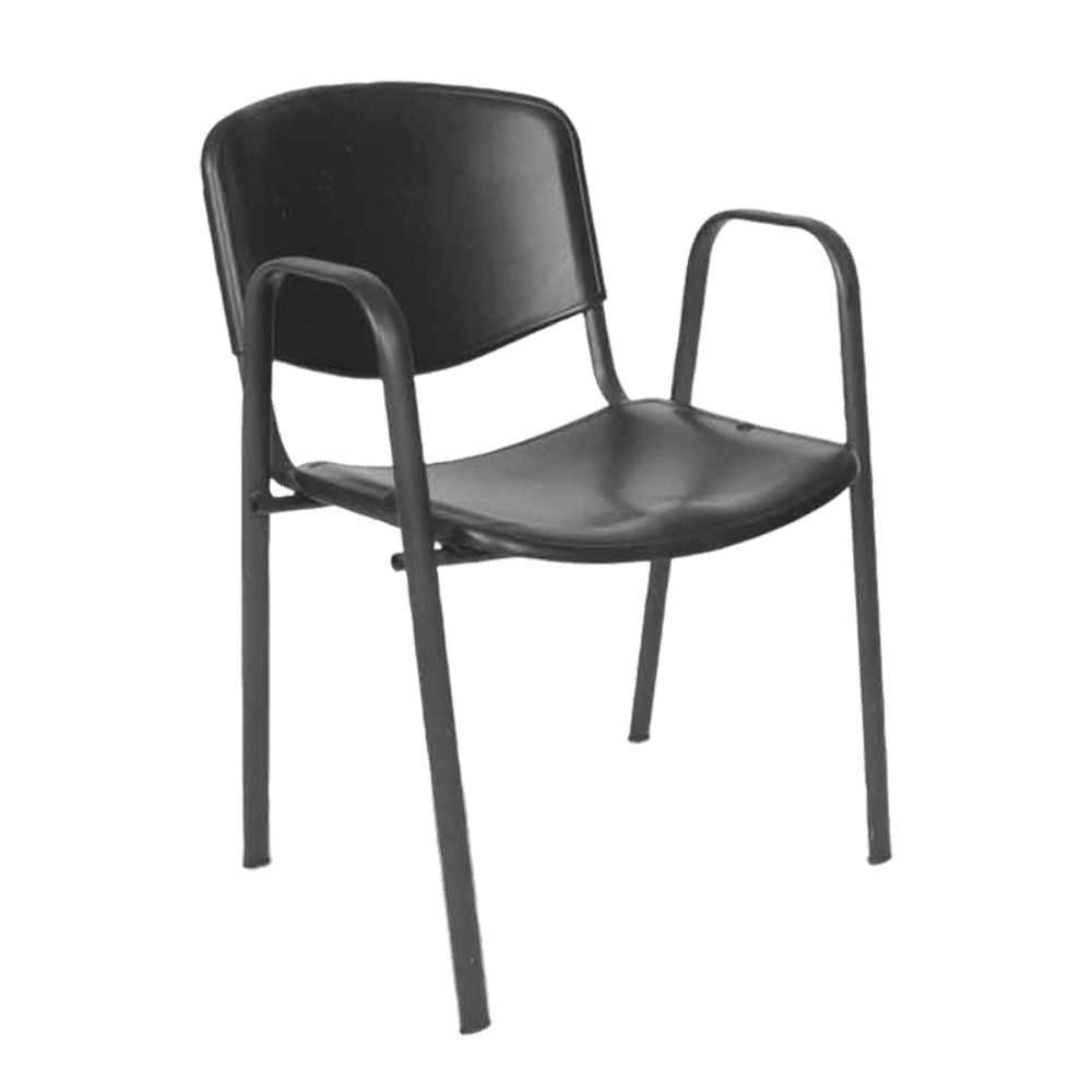 SILLA NOGAL BEAT A - 150 | Silla Visitante | Estructura Metal | Brazos | Respaldo Asiento Polipropileno | Tapones Polietileno | Interior - A - 150 - ALBAR - NOGAL BEAT - Sillas